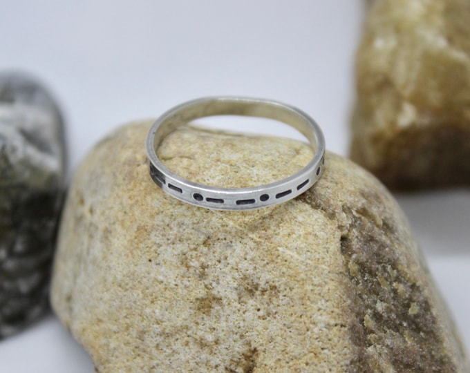 Always in Morse Code, Sterling Silver, The Word Always in Morse Code, Always Forever Morse Code Ring Secret Message in Morse Code, Unisex