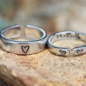 Couple Ring Set, Matching Ring Set, Ring for Boyfriend, Girlfriend Gift, Anniversary gift, Date Ring, Couple Jewelry, Jewelry for couples image 7