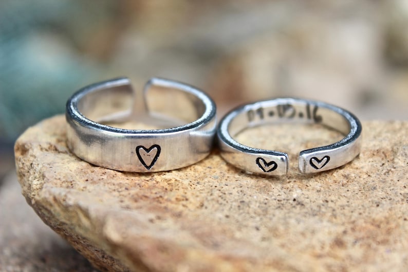 Couple Ring Set, Matching Ring Set, Ring for Boyfriend, Girlfriend Gift, Anniversary gift, Date Ring, Couple Jewelry, Jewelry for couples image 7