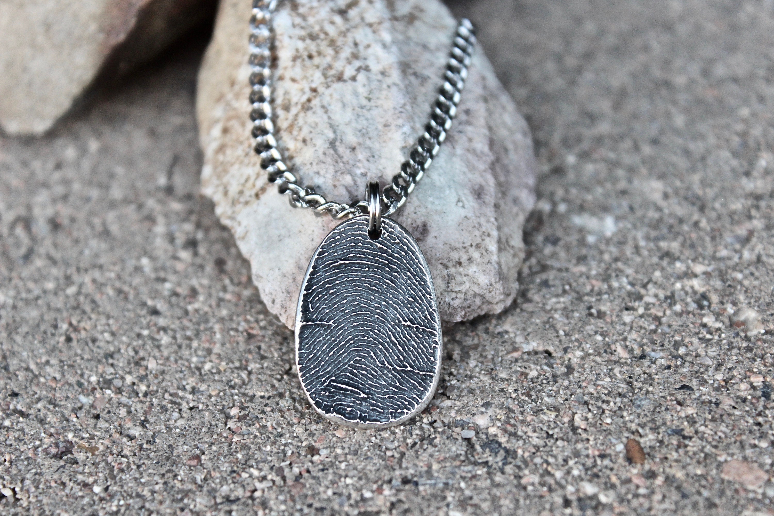 Fingerprint Necklace Sterling Silver 