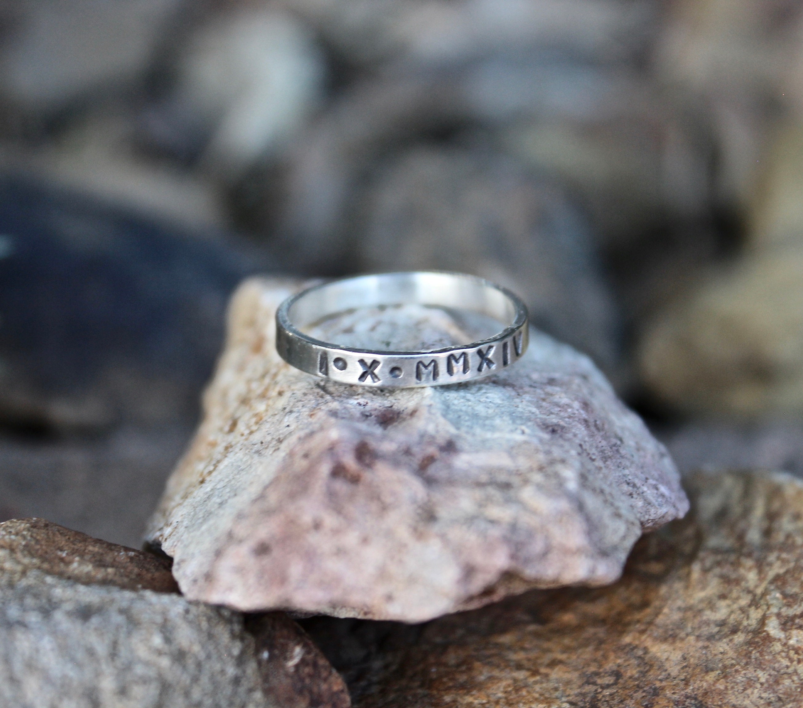 Sterling silver shop roman numeral ring
