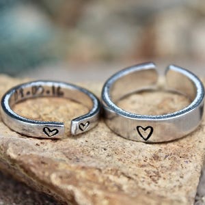 Couple Ring Set, Matching Ring Set, Ring for Boyfriend, Girlfriend Gift, Anniversary gift, Date Ring, Couple Jewelry, Jewelry for couples image 5