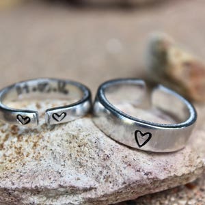 Couple Ring Set, Matching Ring Set, Ring for Boyfriend, Girlfriend Gift, Anniversary gift, Date Ring, Couple Jewelry, Jewelry for couples image 6