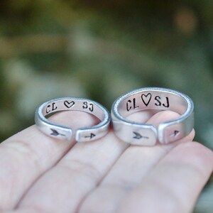 Couple Rings, Rings for Boyfriend, Girlfriend Gift, Anniversary gift, Initials Ring, Initial Rings, Jewelry for couples, Customize Rings