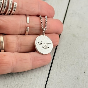 Actual Handwriting Charm, Sterling Silver Handwriting Charm, Real Handwriting, Actually Handmade Jewelry, Real Handwritten Message Jewelry