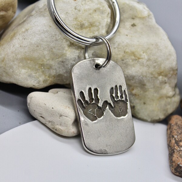 Handprint Keychain Etsy