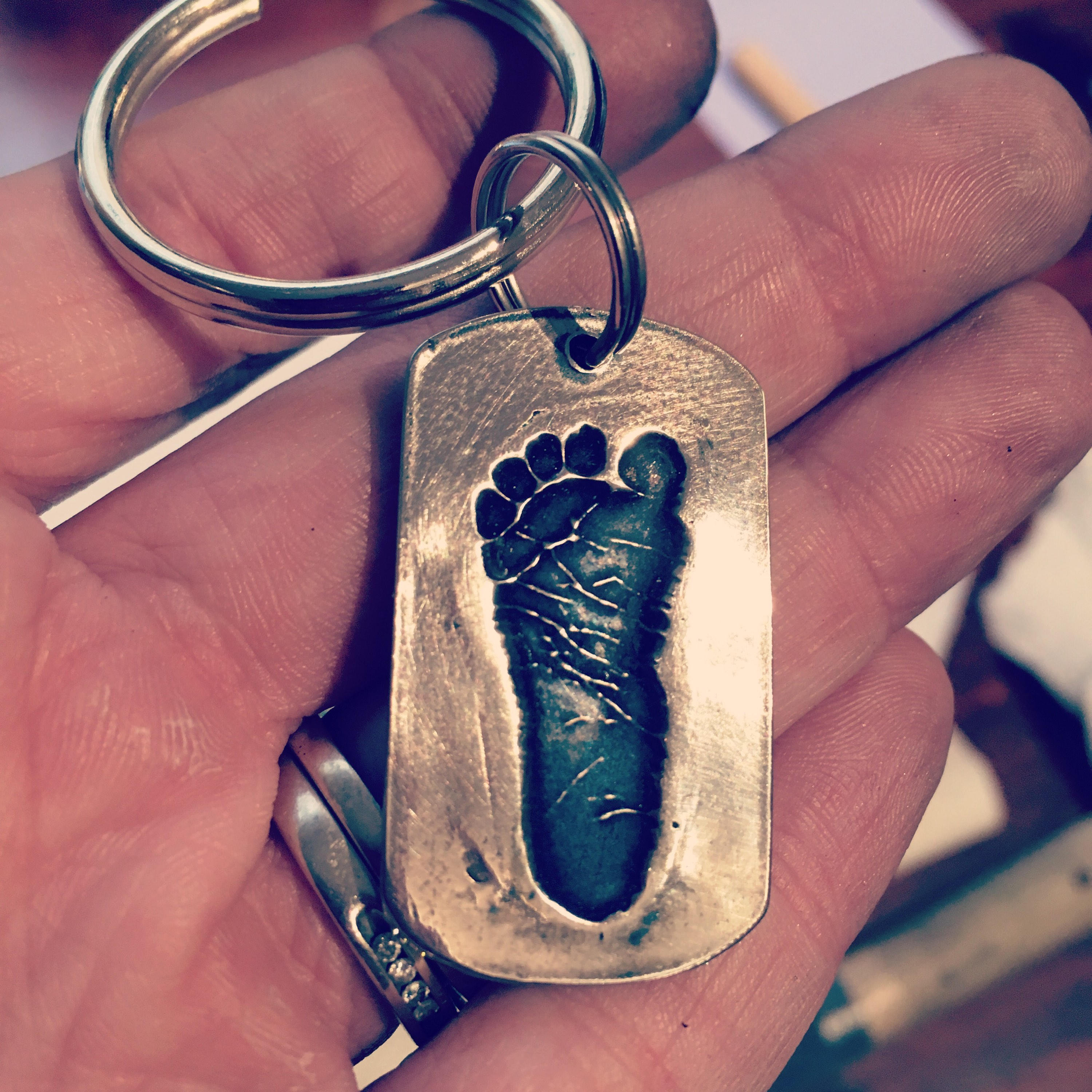 Footprint keychain Footprint Gift for Dad Baby's Real Etsy