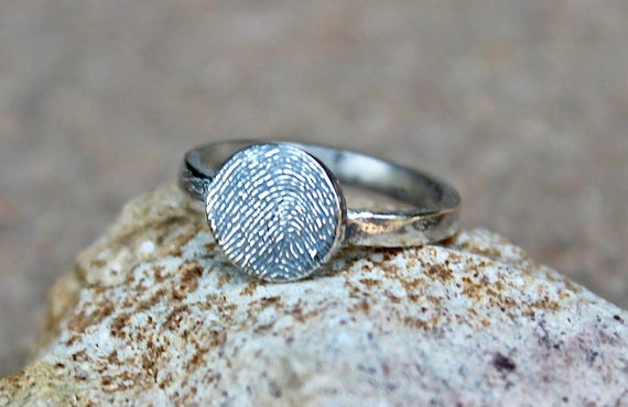 Fingerprint Ring Circle Finger Print Jewellery Image of | Etsy