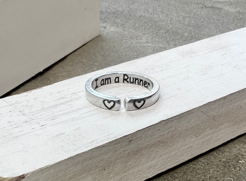 Runner Ring, Runner Ring for Runners, Gift for Runner, Runner Jewelry, Marathon Gift, Ring for Runner, Runners Ring, Runner Inspiration Ring image 3