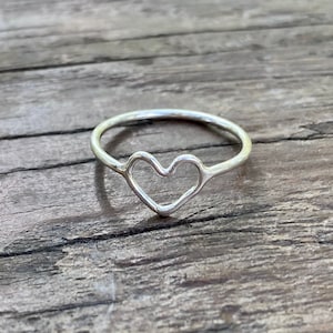 Open Heart Ring, Sterling Silver Heart Ring, Inspirational Jewelry, Motivational Heart Ring, Inspirational Jewelry, Sterling Silver Ring