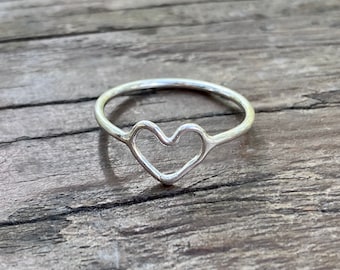 Open Heart Ring, Sterling Silver Heart Ring, Inspirational Jewelry, Motivational Heart Ring, Inspirational Jewelry, Sterling Silver Ring