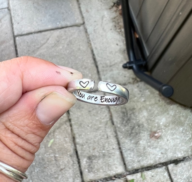 You Are Enough Ring Inspirational and Adjustable Ring Gift Etsy