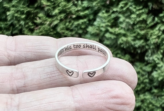 Buy This Too Shall Pass Ring, Inspirational Ring, 925 Sterling Silver,  Hebrew Engraving Ring,optimistic Ring,spiritual Gift for Men and Women  Online in India - Etsy