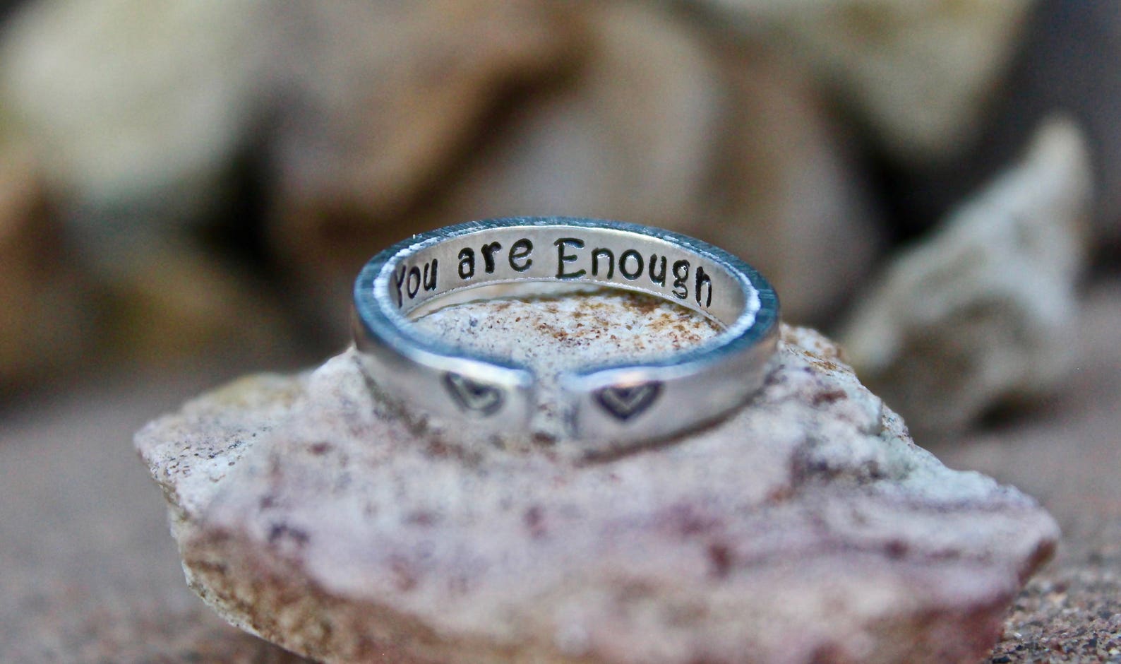 You Are Enough Ring Inspirational and Adjustable Ring Gift Etsy