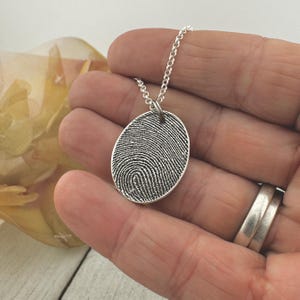 Sterling Silver Fingerprint Charm: Personalized Memorial Keepsake