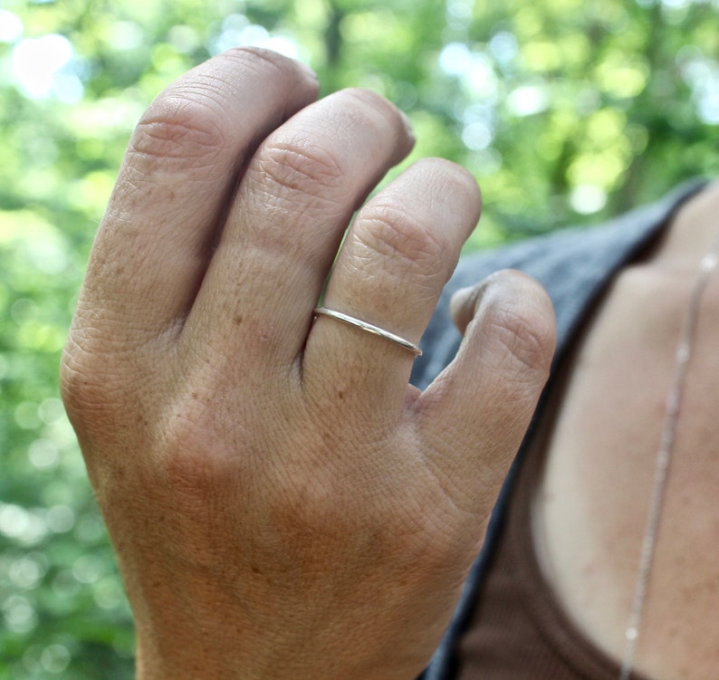 Sterling Silver Stacking Ring, Minimalist Solid Sterling Ring, Silver Ring, Sterling Silver Ring, Dainty Sterling Silver Ring, Stackable image 8