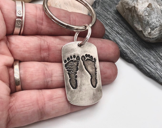 Baby's Real Footprint Keychain
