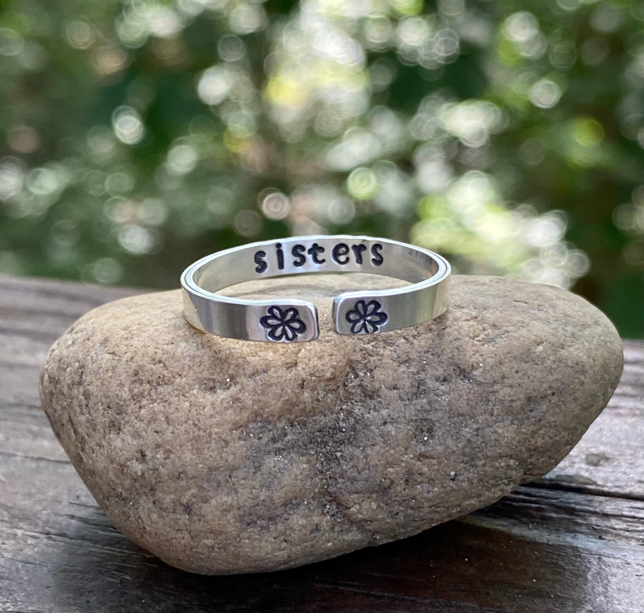 Silver rings for sisters deals
