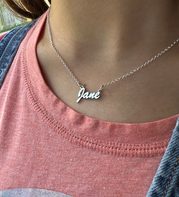 Small name plate clearance necklace