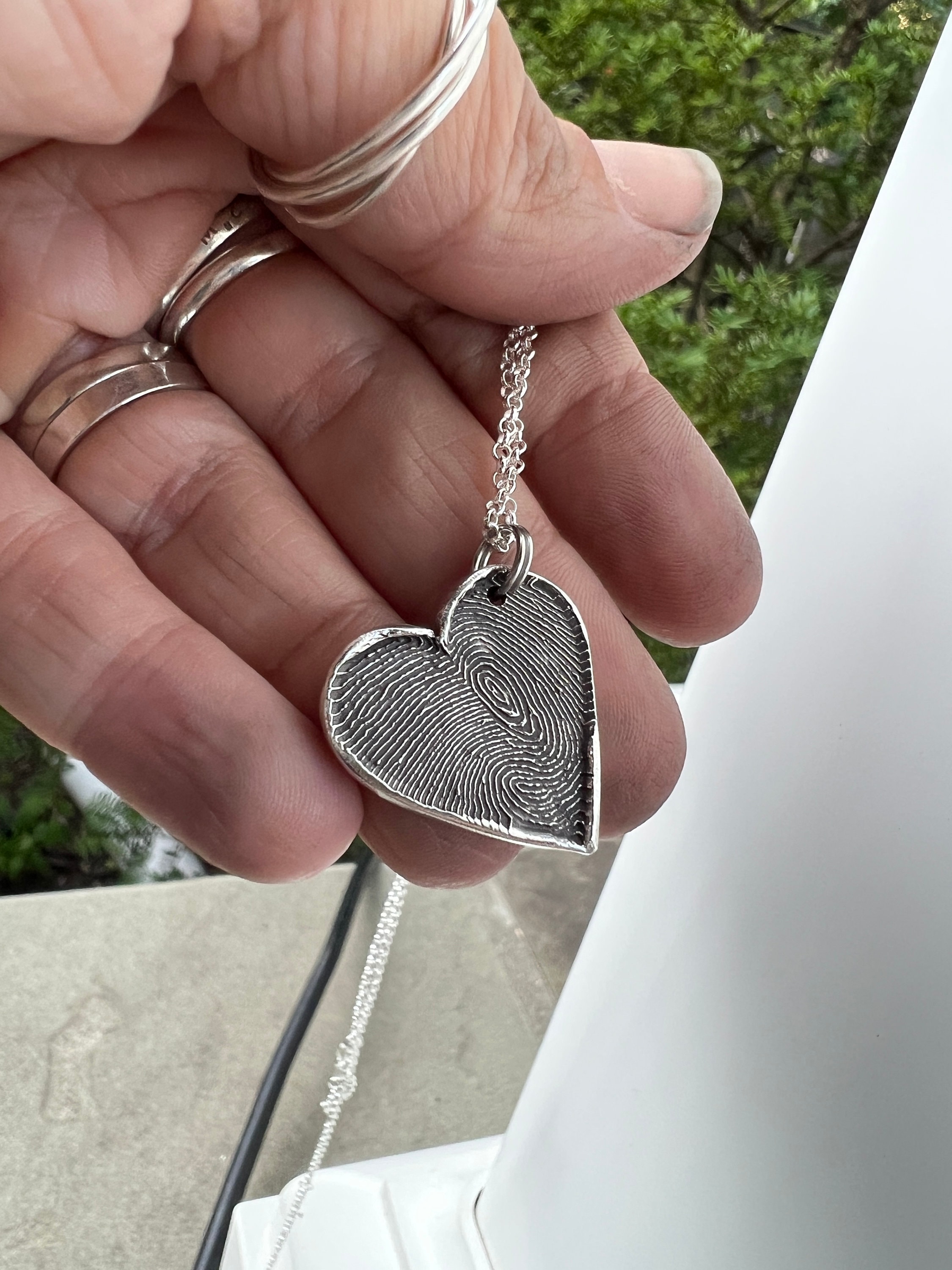 Double fingerprint shop necklace