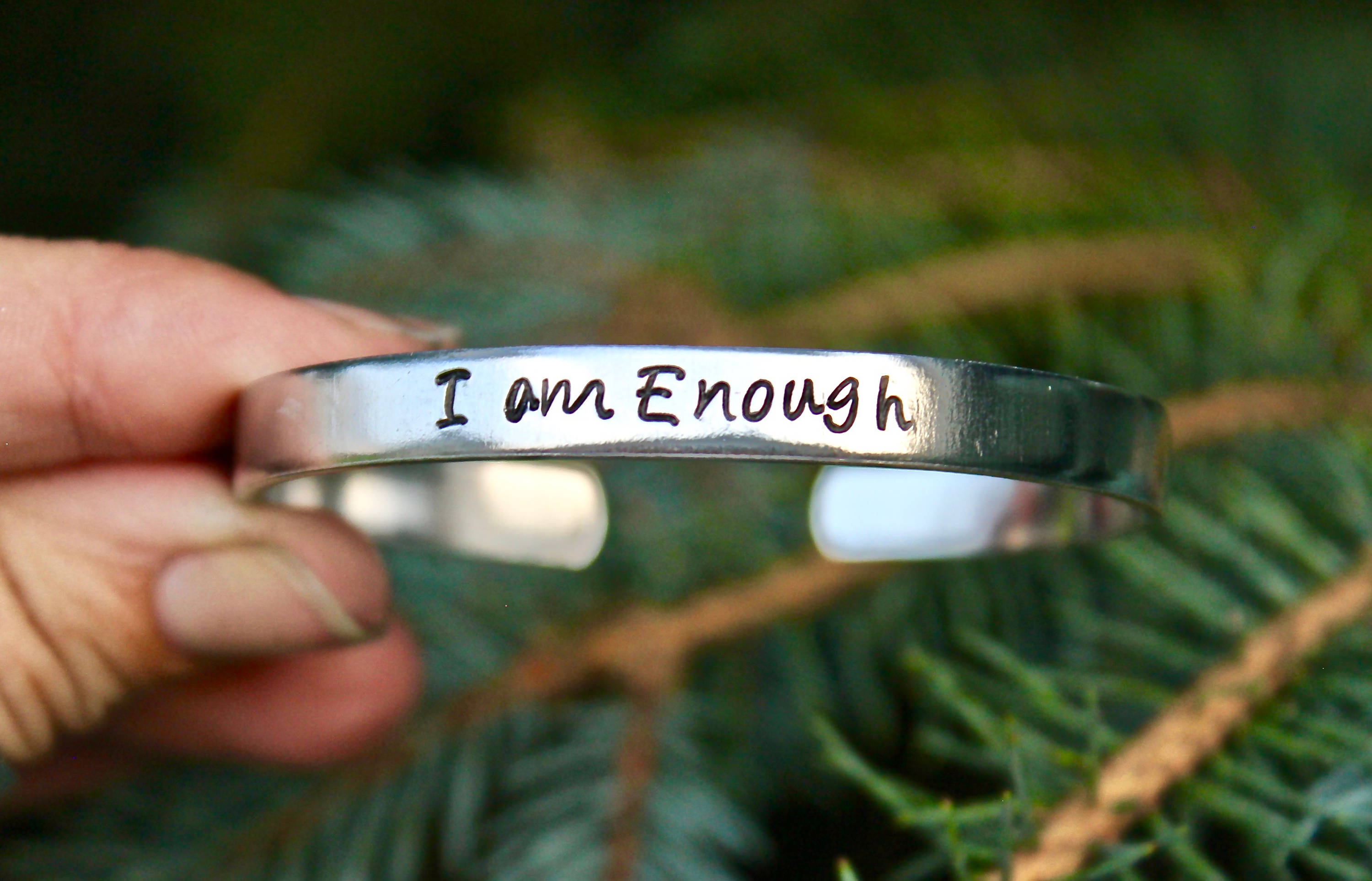 I am Enough Bangle Inspirational Bangle Inspiration jewelry | Etsy