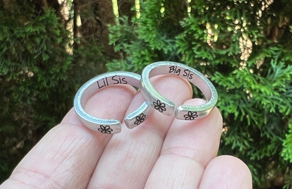 Buy Minimalist Personalized Custom Engraved Initial Matching Sterling  Silver Ring Set as Couples or Cool Best Friend Rings Idea for Women or Men  Online in India - Etsy