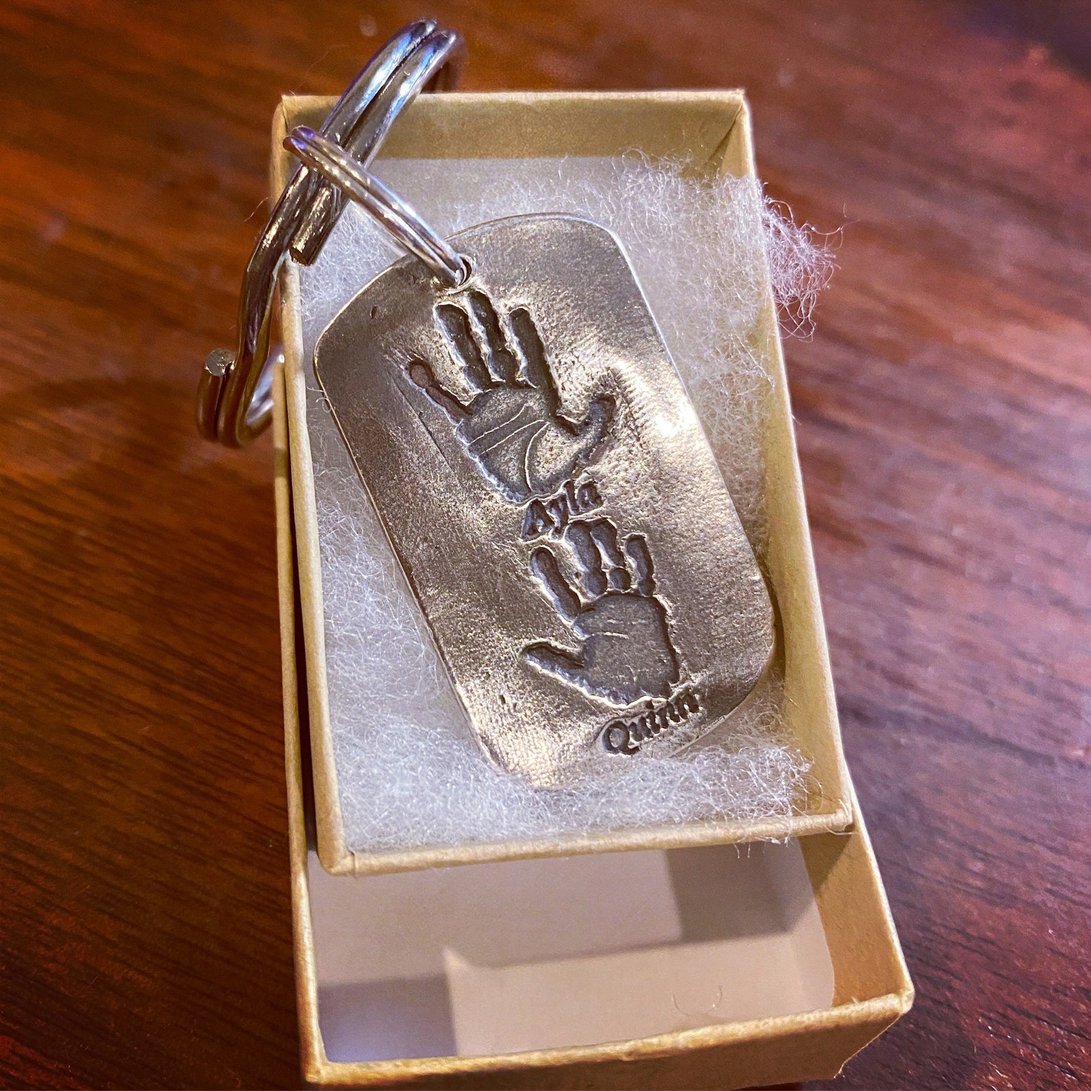 Real Handprints Keychain Handprint Keychain Real Handprint Etsy