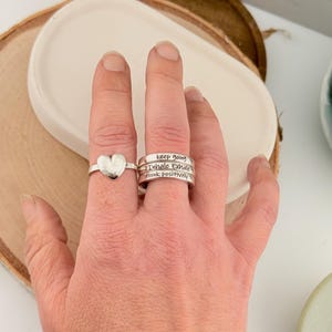 Inspirational Adjustable Silver Ring, Customizable Ring Inside and Out, 925 Sterling or Aluminum Ring, Personalized Adjustable Stacking Ring Bild 19