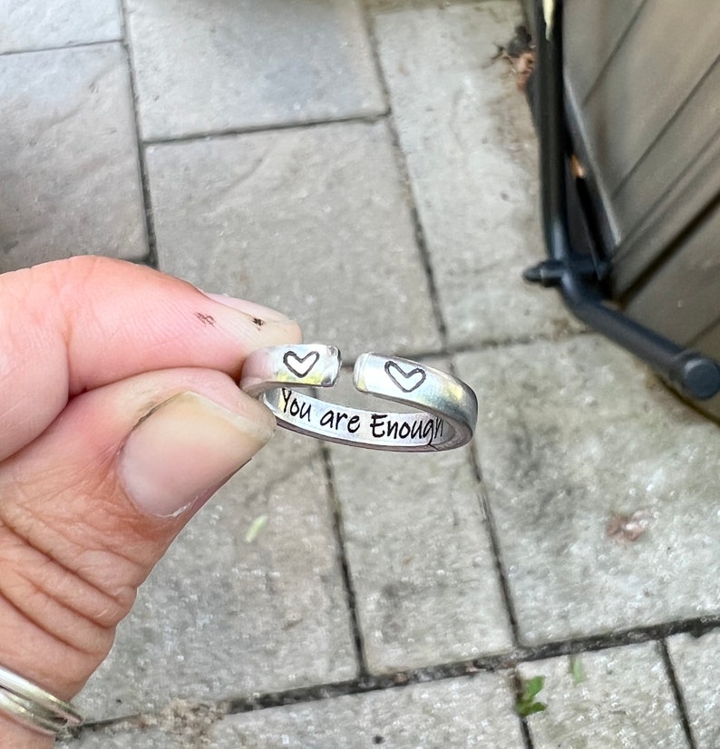 You Are Enough Ring Inspirational and Adjustable Ring Gift Etsy