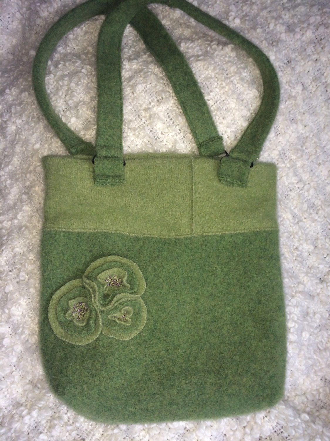 Green Wool Shoulder Bag Etsy