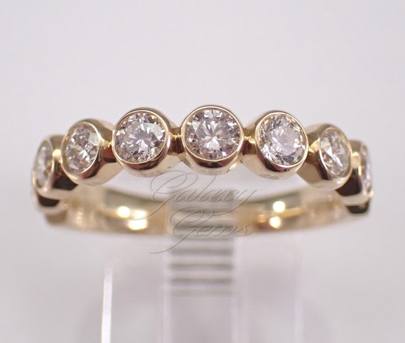 Yellow Gold Diamond Wedding Ring: Bridal Stackable Anniversary Band