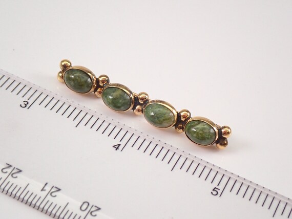 Vintage Jade Lapel Stick Pin - Antique 14K Yellow… - image 3