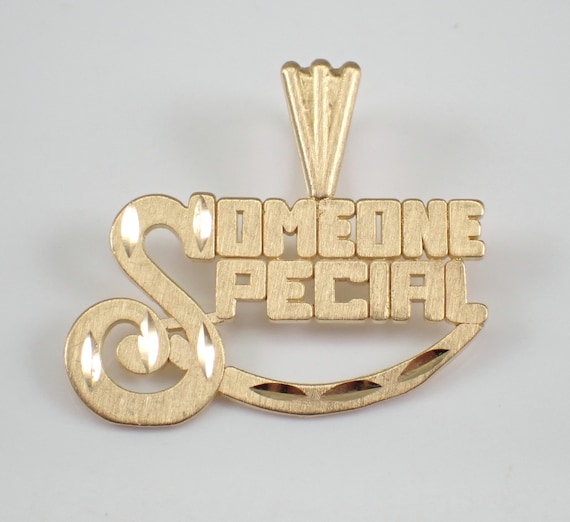 Vintage 14K Yellow Gold Someone Special Charm - Unique Personalized Pendant for Bracelet or Necklace