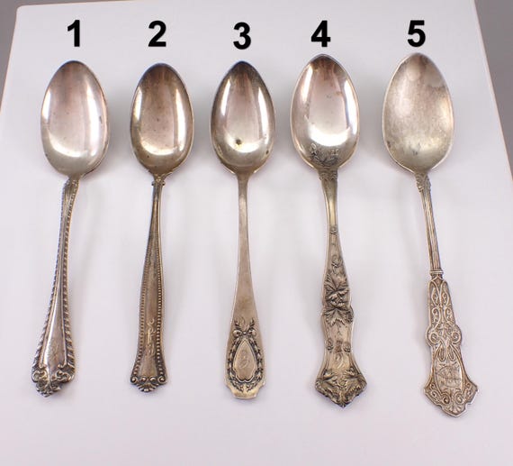 Vintage Sterling Silver Baby Spoon - Decorative Antique Teaspoon - Estate Ornate Floral Newborn Gift