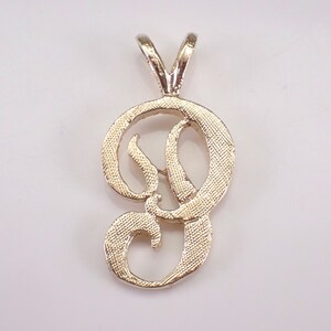 Antieke hanger met initialen, vintage 14K geelgouden bedel met schriftletter voor ketting of armband