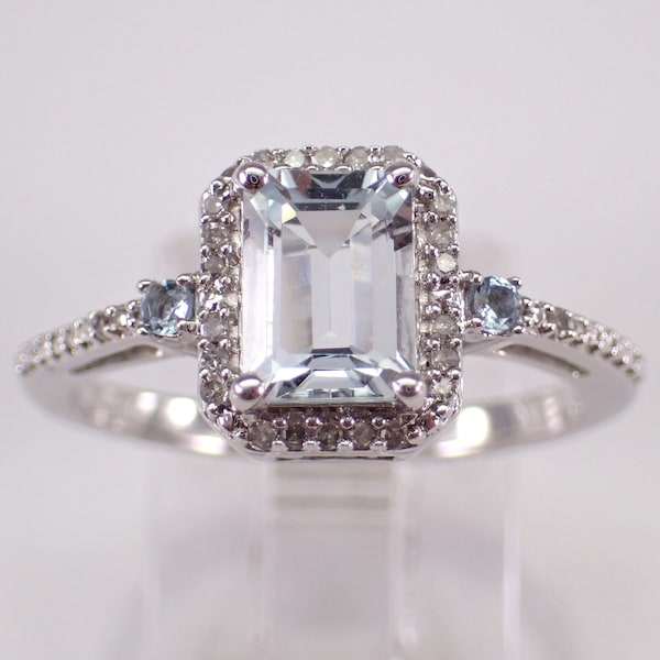 Aquamarine Diamond Ring