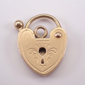 14K geelgouden minisleutelslot bedelhanger - vintage klein hangslot druppel sieraden cadeau voor ketting of armband
