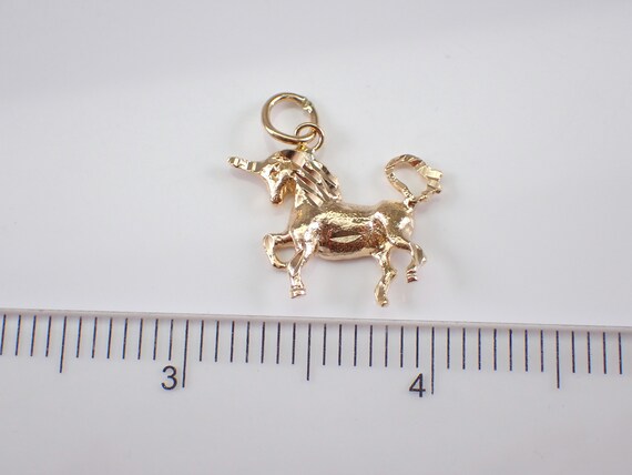 Vintage 14K Yellow Gold Unicorn Charm, Adorable S… - image 4