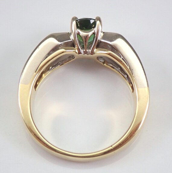 Vintage Green Tourmaline Engagement Ring, Solid 1… - image 7