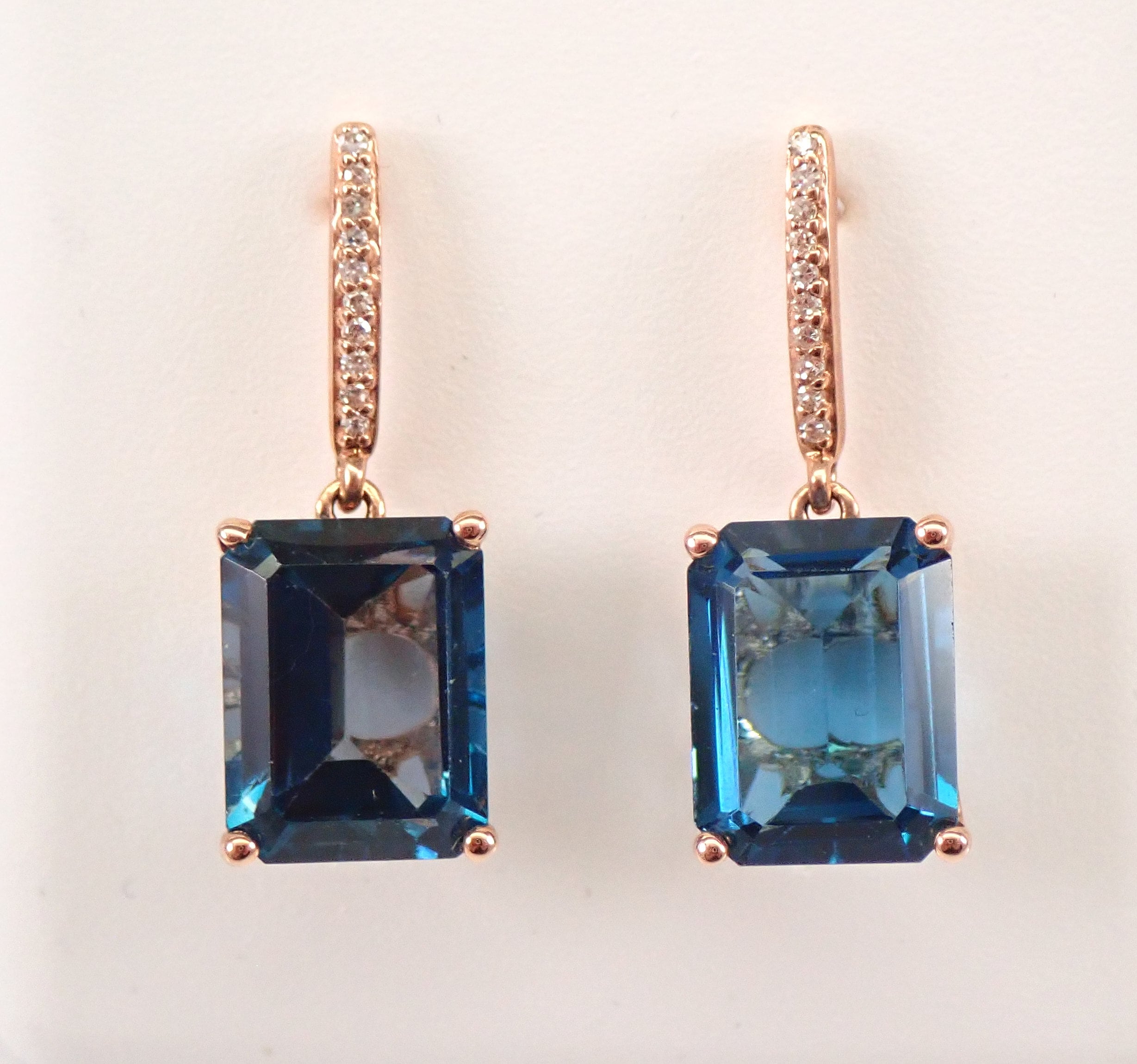 London blue topaz earrings rose gold deals