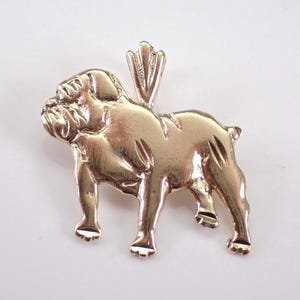 breloque chien bouledogue en or jaune 14 carats vintage, pendentif chiot carlin mastiff, adorable petit cadeau pour bracelet ou collier