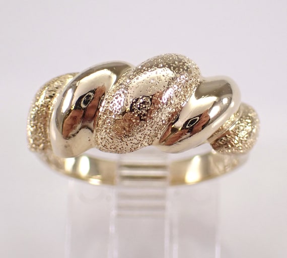 Vintage 14K Yellow Gold Multi Row Band - Unique Right Hand Pinky Ring, Estate Fine Jewelry Gift