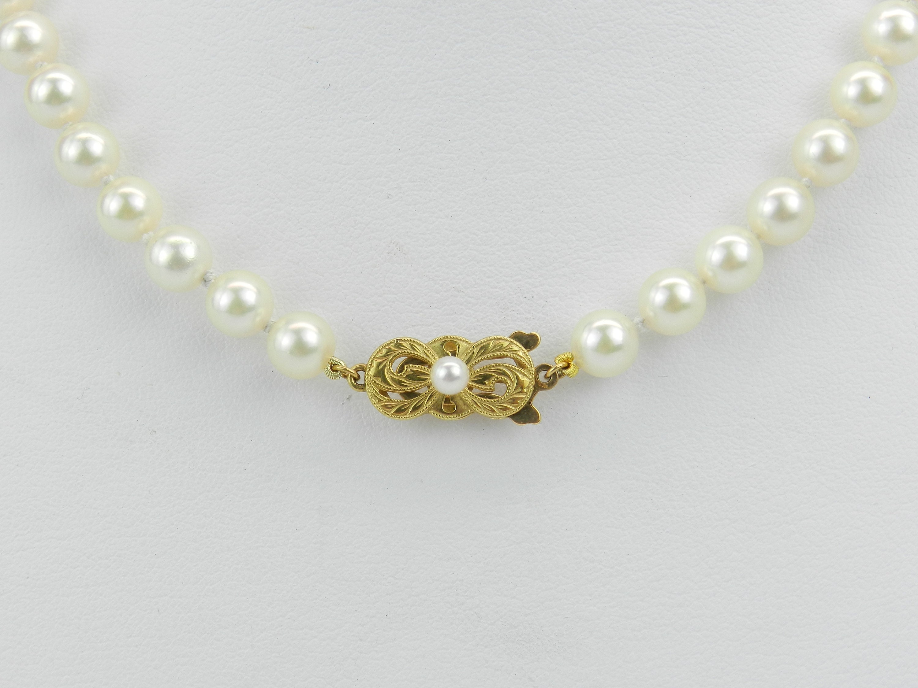 Double Strand Cultured Pearl Necklace Custom 18K Gold Clasp | The Perfect  Setting, Inc