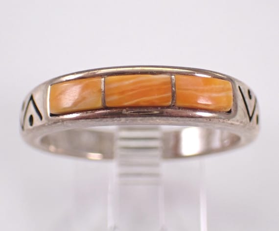 Vintage Sterling Silver Spiny Oyster Ring - Waldeck Johnson Estate Native American Band