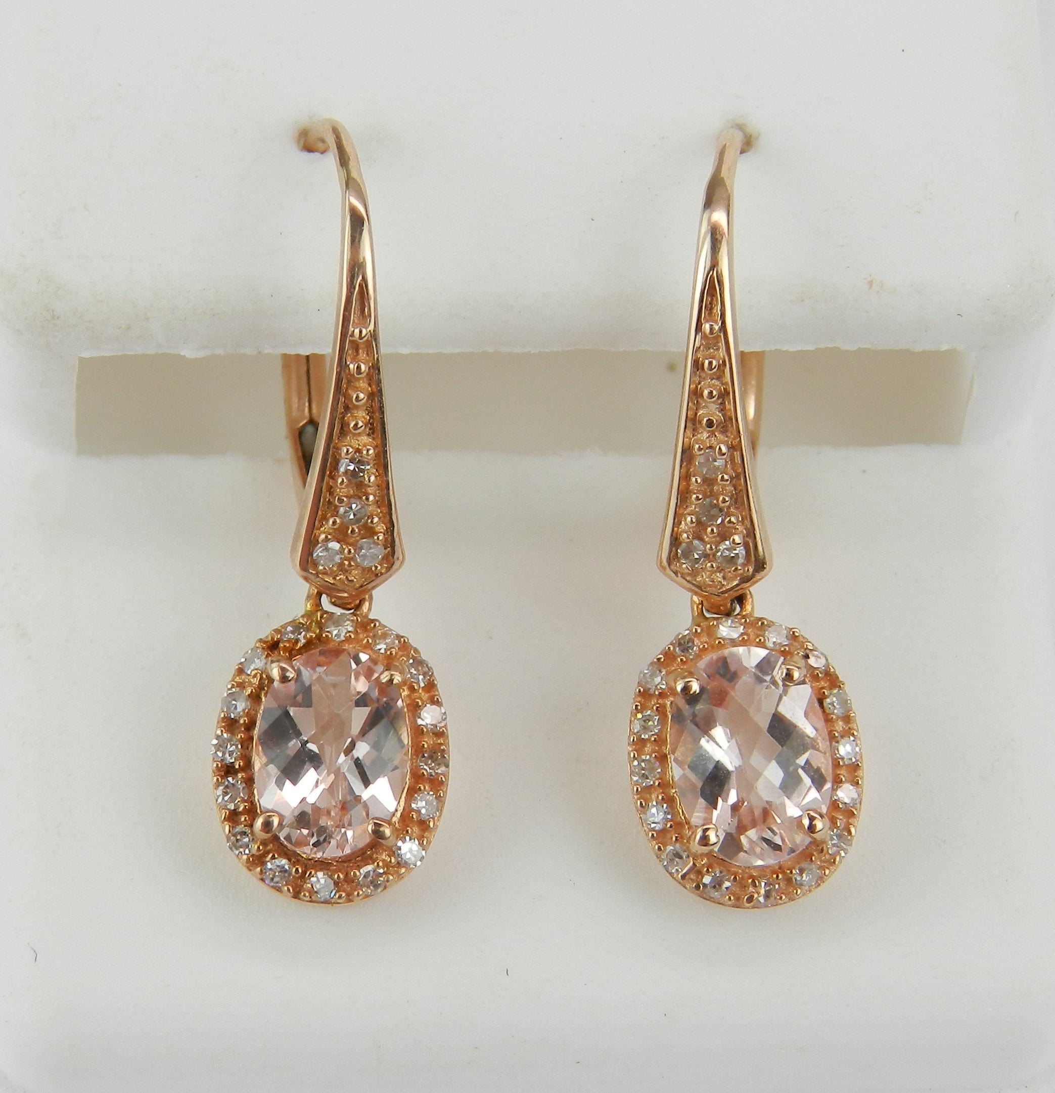 morganite and diamond earrings