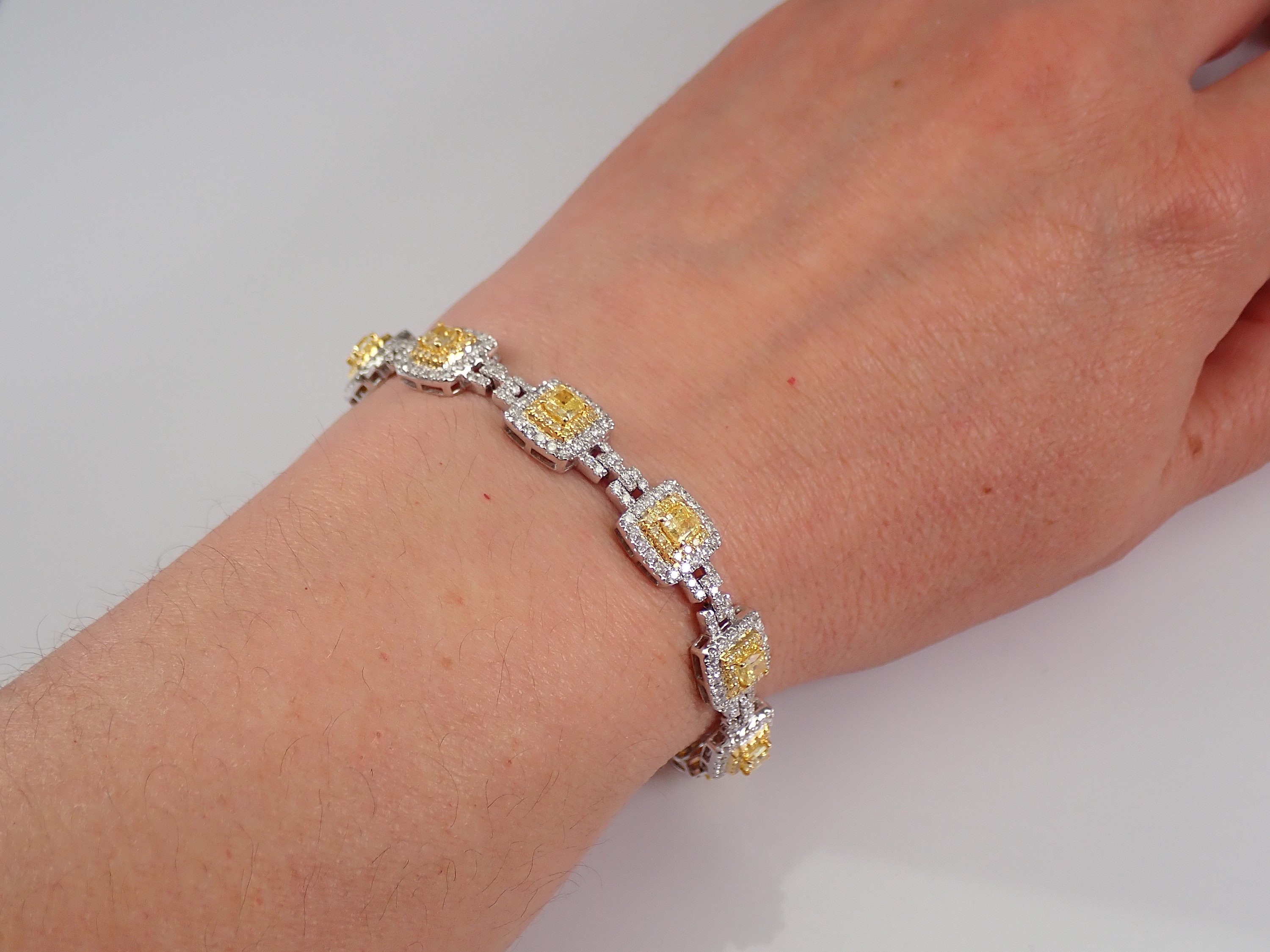 Yellow Radiant Diamond Tennis Bracelet - South Bay Jewelry