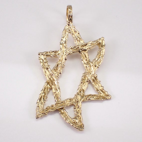 Vintage 14K Yellow Gold Star of David Charm Pendant - Judaica Magen Jewelry for Necklace or Bracelet
