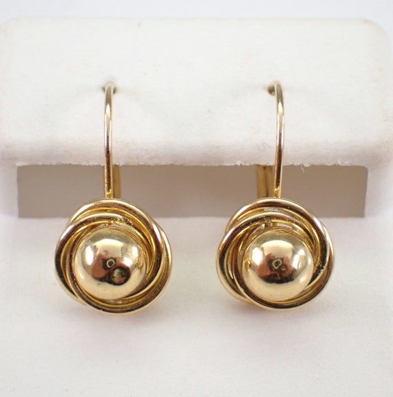 Vintage 14K Yellow Gold Earrings, Estate Lever Back Little Drops, Simple Birthday Jewelry Gift