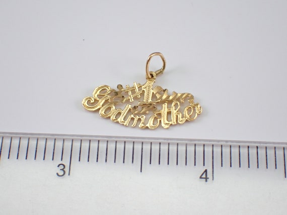 Vintage 14K Yellow Gold #1 Godmother Heart Charm … - image 4