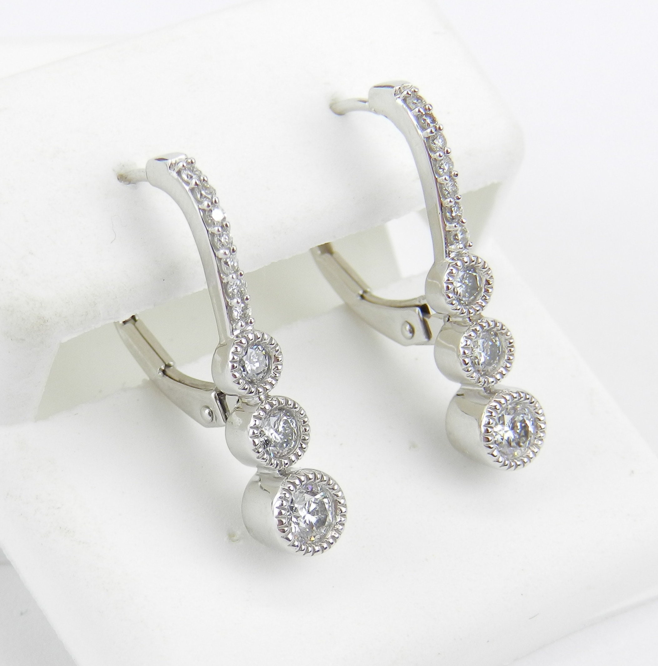 Clear Diamond Earrings G H in Yellow Or White Gold 75 Ct  Georges Jewelry